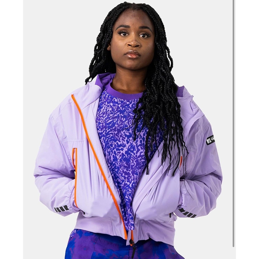MTV Capelli Sport Women's Medium Track Jacket Zip‎ Lavender Purple Hooded - Picture 2 of 5